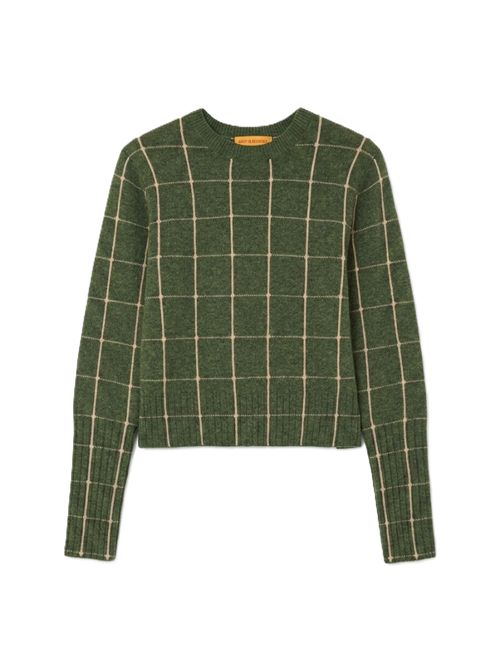 Cashmere Check Crewtop GUEST IN RESIDENCE | W49410JLHLDSND HIGHLAND/SANDSTON